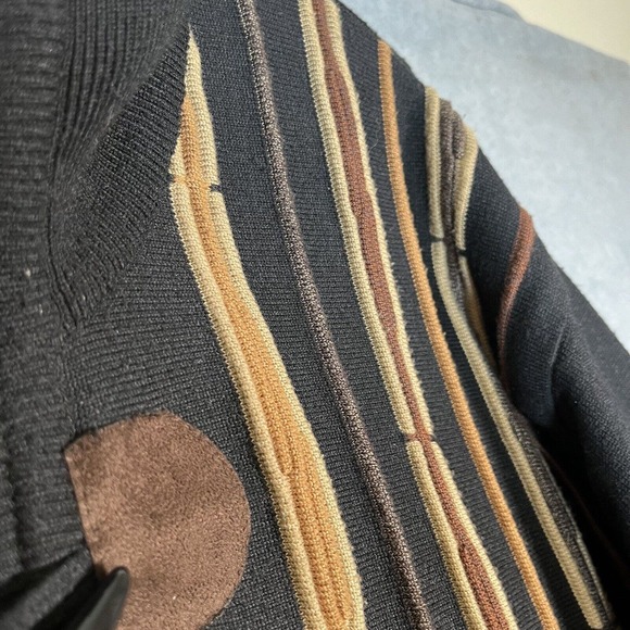 Silversilk Cardigan M Zip Up 3D Knit Toggle Retro Cosby Biggie Sweater Chunky - Picture 4 of 14